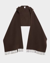 Wool-Cashmere Fringed Cape Scarf