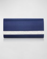 Perry Satin & Crystal Bar Clutch Bag