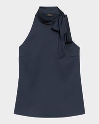 Satin Tie Halter Blouse