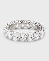 Platinum Oval FG/VS Diamond Eternity Band, Size 6.75, 5.27tcw