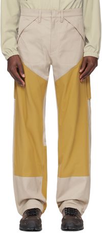 ROA Khaki & Beige Paneled Cargo Pants