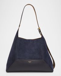 Diamond Medium Suede Hobo Bag