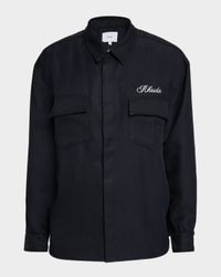 Men's Cotton Dual Pocket Chest-Logo Work Shirt