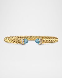 Cablespira Flex Bracelet with Gemstones and Diamonds in 18K Gold, 6mm
