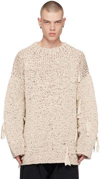 Hed Mayner Beige Round Neck Sweater