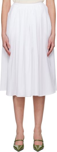 Nothing Written White Serto Gathered Midi Skirt