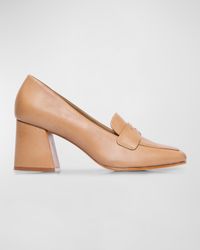 Nessa Leather Heeled Penny Loafers