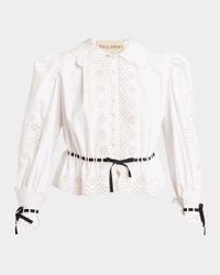 Eyelet-Embroidered Poplin Shirt