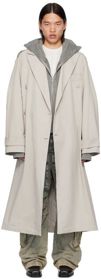 Entire Studios Trench gris à double boutonnage