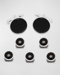 Men's Black Onyx Cufflink 5-Stud Set