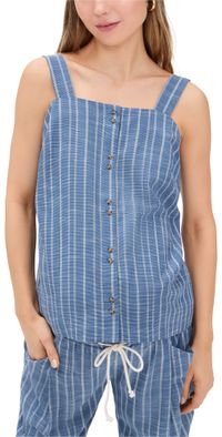 HATCH The Yasmine Top Blue/White Stripe 0