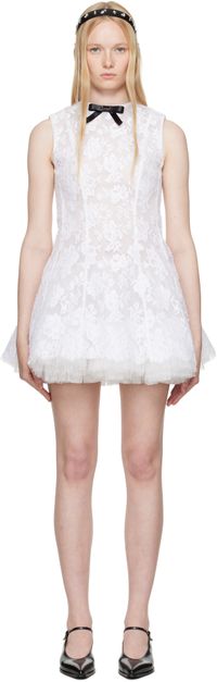 SHUSHU/TONG White Puffy Sleeveless Minidress
