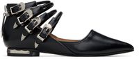 Toga Pulla Black Polido Multi Strap Ballerina Flats