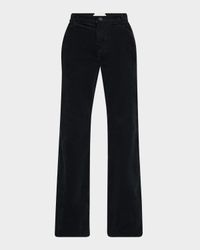 Roe Cotton Stretch Velvet Bootcut-Leg Pants
