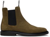 Common Projects Khaki Classic Waxed Suede Chelsea Boots