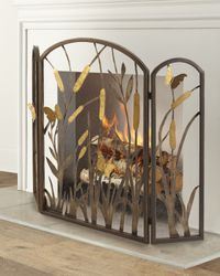 Butterfly & Cattail Fireplace Screen