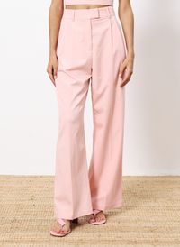 Frnch - Pantalon droit taille haute - Taille XL - Rose