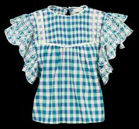 Bellerose - Top sans manches à carreaux en coton - Taille 40 - Vert