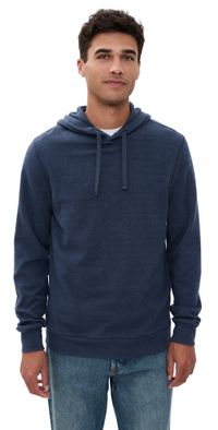 Faherty Legend Sweater Hoodie Brighton Navy Twill L