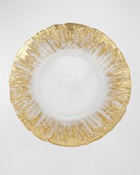 Rufolo Glass Metallic Brushstroke Salad Plate