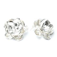 Monsieur Simone - Maxi boucles d'oreilles puces fleurs plaqué argent - Taille Unique - Argent