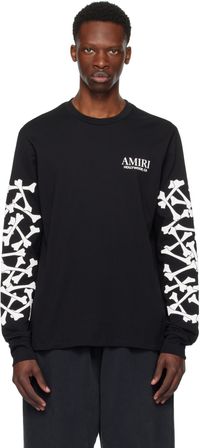 AMIRI Black Bones Stacked Long Sleeve T-shirt