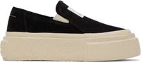 MM6 Maison Margiela Black Suede Platform Slip-On Sneakers