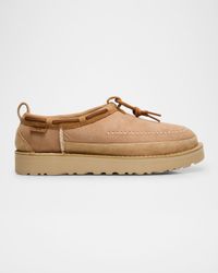 Tasman Suede Shearling Moc Slippers