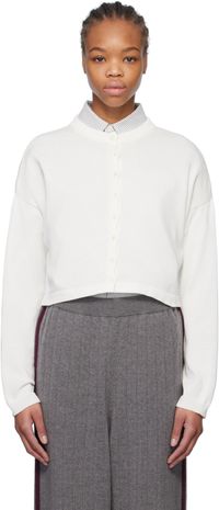 Cordera White Cotton Cropped Cardigan