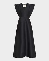 Electra Ruffle Cap-Sleeve Midi Dress