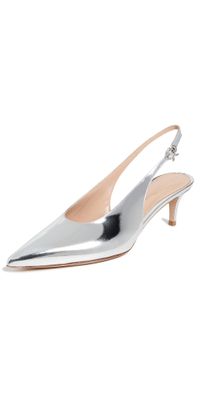 Gianvito Rossi Robbie Sling Metal Heels Silver 39