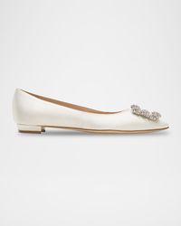 Hangisi Satin Buckle Ballerina Flats