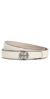 Tory Burch Miller Reversible Belt 1 Warm White/Tortora/Silver S