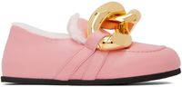 JW Anderson Pink Shearling Chain Loafers
