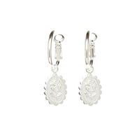 Monsieur Simone - Mini boucles d'oreilles créoles fleurs plaqué argent - Taille Unique - Argent