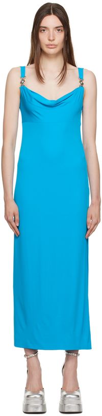 Versace Blue Medusa Midi Dress