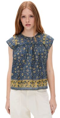 Velvet Selene Top Blue Floral L