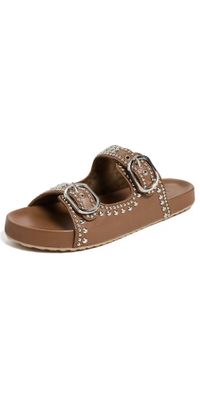 Mystique Leather Footbed Sandals Camel 7