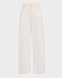 High-Rise Straight-Leg Press-Creased Denim Jeans