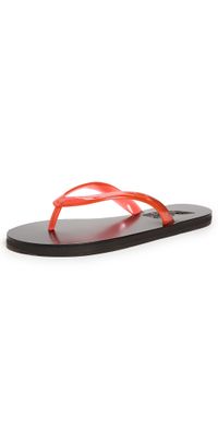 Ancient Greek Sandals Saionara Jelly Flip Flops Clear Red 36