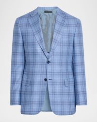 Men's Silk-Cashmere Plaid Sport Coat