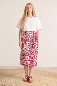 Garance Paris - Jupe portefeuille imprimée - Taille XL - Violet