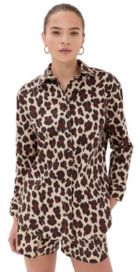 LE BOP Cecilla Button Down Leopard L