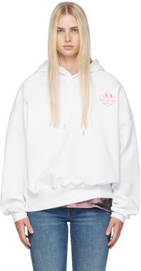 Moschino Jeans White Printed Hoodie