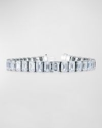 Platinum North-South Prong-Set Diamond Tennis Bracelet, 27.75tcw, 7"L