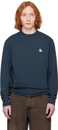 Maison Kitsuné Navy Chillax Patch Regular Sweatshirt
