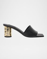 65mm Logo Heel Leather Mule Sandals