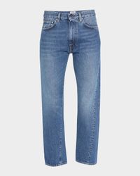 Twisted Seam Straight-Leg Denim Pants