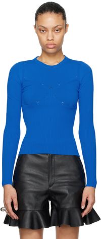 Marine Serre SSENSE Exclusive Blue Sweater