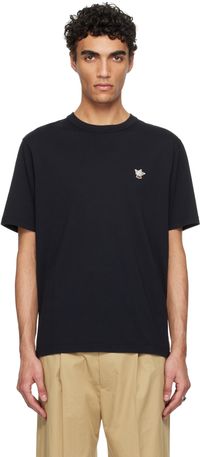 Maison Kitsuné Black Barista Fox Patch Relax T-shirt
